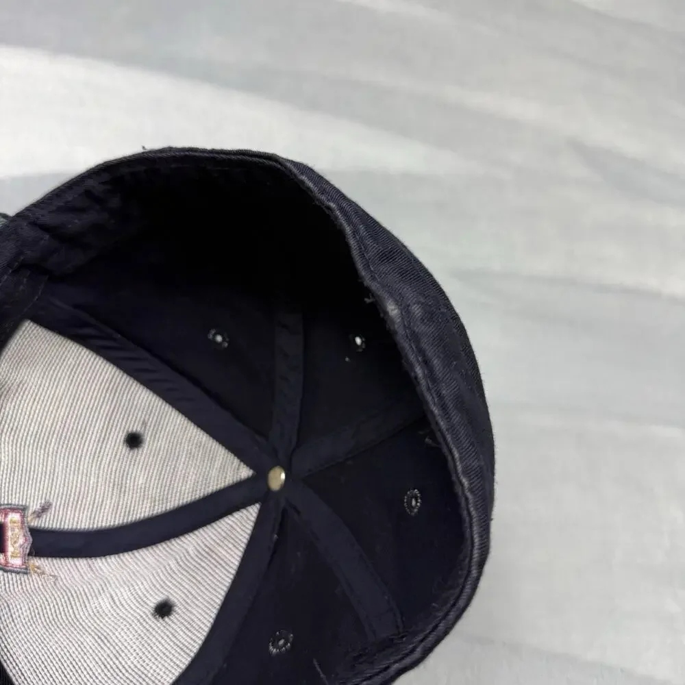 Vintage 90s Polo Ralph Lauren Golf Fitted Hat Navy Blue Plaid Crest Size Large